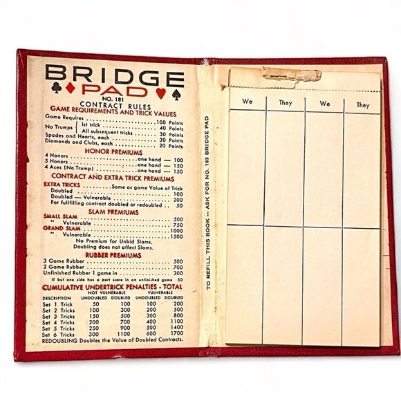 Congress Boxed Bridge Set Vintage Bridge Score Pad Book Bicycle Card Tray Bundle - Picture 6 of 16